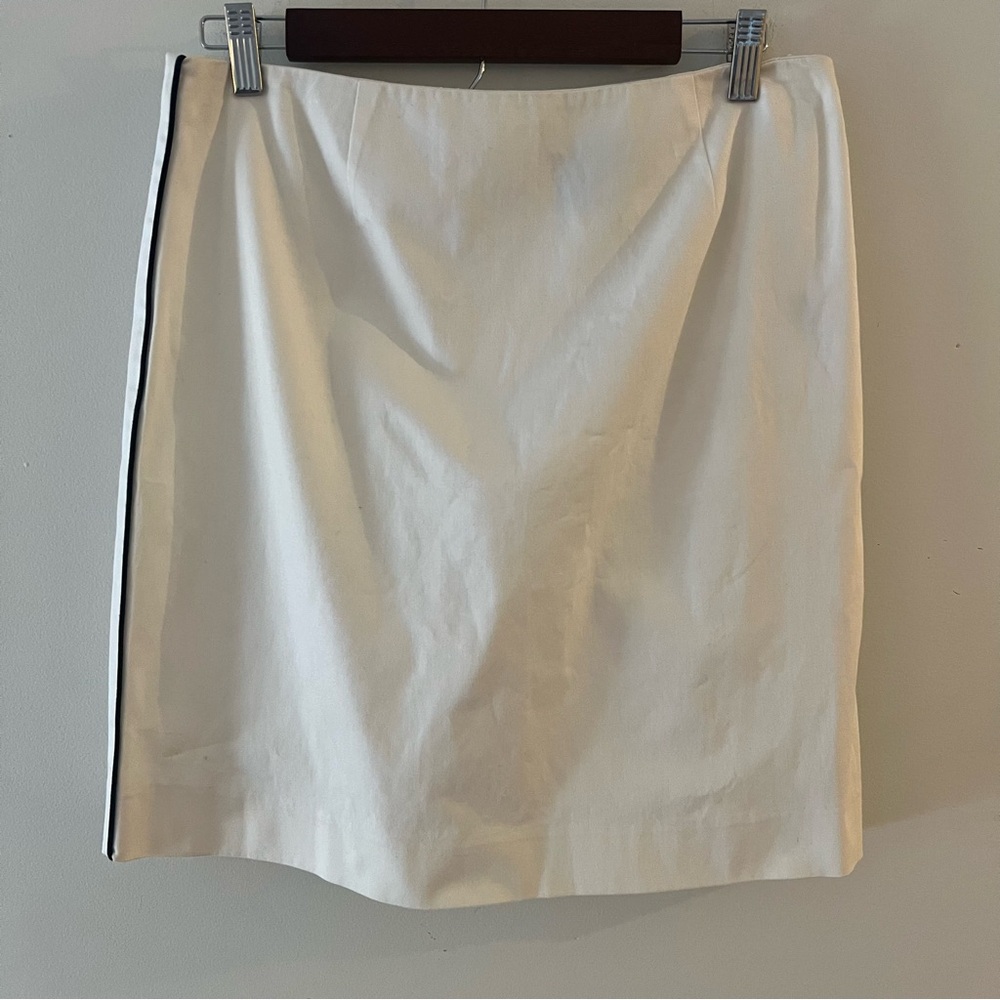 Women’s Lauren Ralph Lauren White with Navy Stripe Pencil Skirt Size 10
